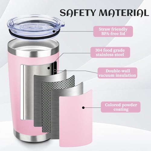 DIW 20oz Insulated Tumbler Travel Coffee Mug Cup with Lid Straw