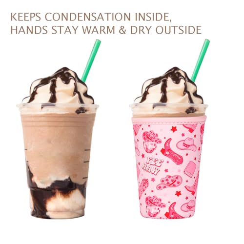 Reusable Insulated Neoprene Iced Coffee Cup Sleeve (3 Count)