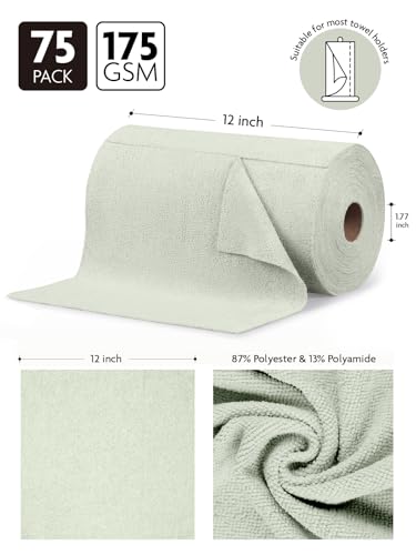 Microfiber Cleaning Cloth Roll (75 Count)