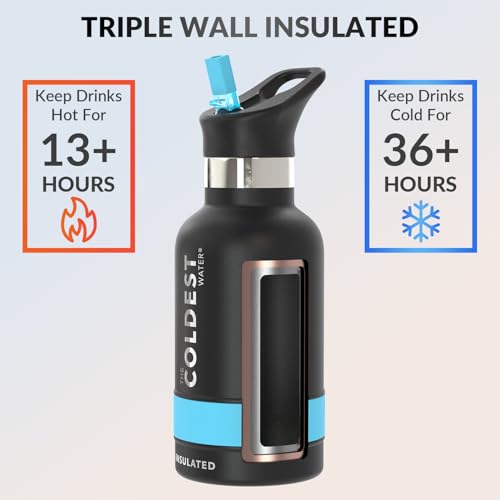Coldest Insulated Water Bottle with Straw Lid