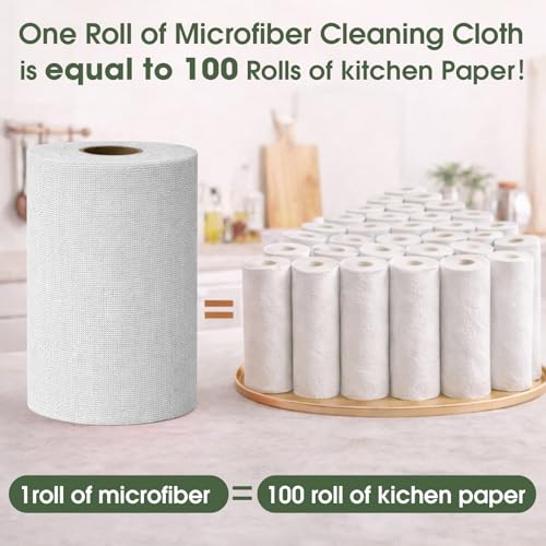 Microfiber Cleaning Cloth Roll (100 Count)