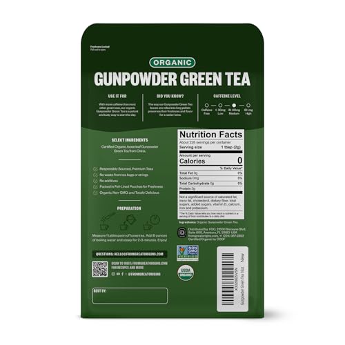 Organic Gunpowder Green Tea (16 Ounce)