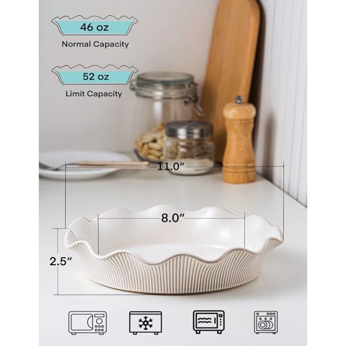 Ceramic Deep Pie Pan for Baking