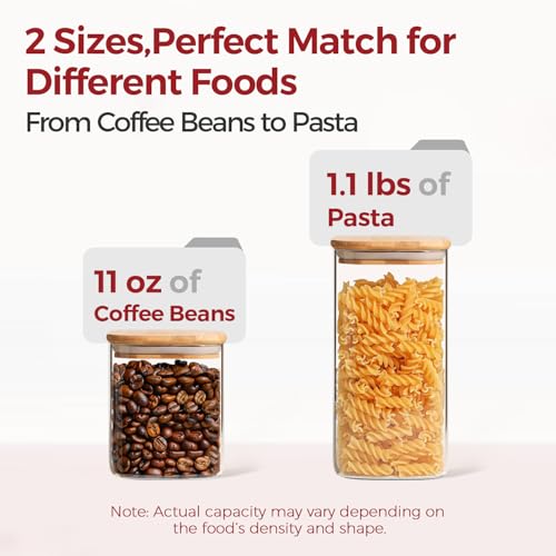 Glass Pantry Storage Containers with Lids 1 (6 Count)