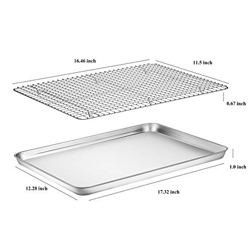 Baking Sheet with Cooling Rack Set [2 Sheets + 2 Racks]