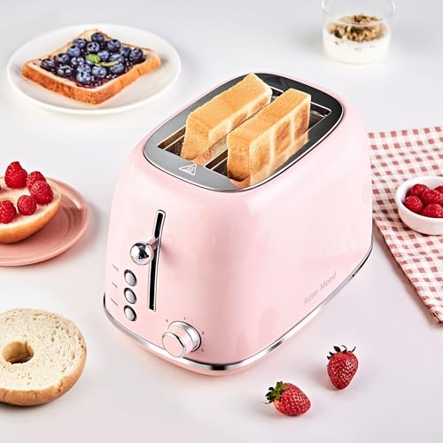 2 Slice Toaster Retro Stainless Steel with Bagel (2 Count)