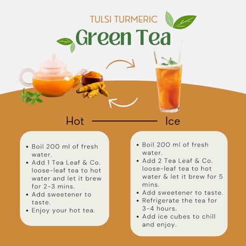 Tealeaf & Co. Turmeric Tulsi Holy Basil Green Tea Loose Leaf (3.5274 Ounce)