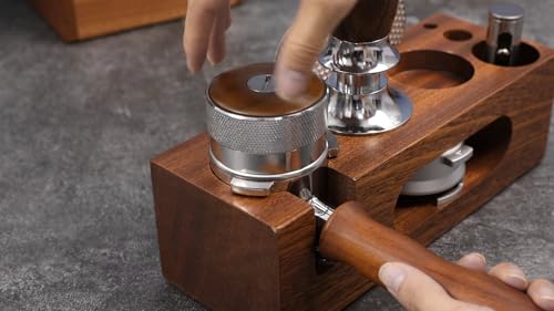 espresso tamping station called Coffee Tamper Station Fit 51 to 54mm Espresso Accessories The tamper holder Or organizer station Adjustable Portafilters Stand Height