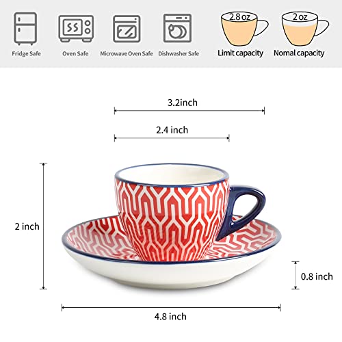 Ceramic 2 oz Espresso Cups (6 Count)