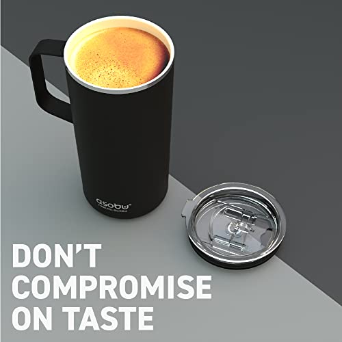 Tower Mug Ceramic Inner Coated Insulated Stainless Steel Cup for Pure Tasting Coffee with Easy Hold Handle and Tritan Lid Fits Standard Cup Holders 20 Ounce Travel Mug Powdered Pink