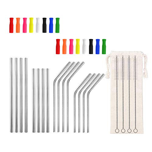 16 Pcs Short Metal Straw (16 Count)
