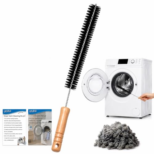 Dryer Lint Brush Vent Cleaner Lint Trap Cleaning Tool Dryer Vent Brush Long Flexible with Wood Handle 27.95 Inches Medium Size for Dryer Vent Cleaning DIY Enthusiasts Homeowners (2 Count)