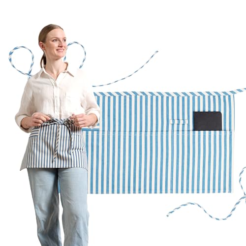 Chef Waist Aprons for Women with Pockets