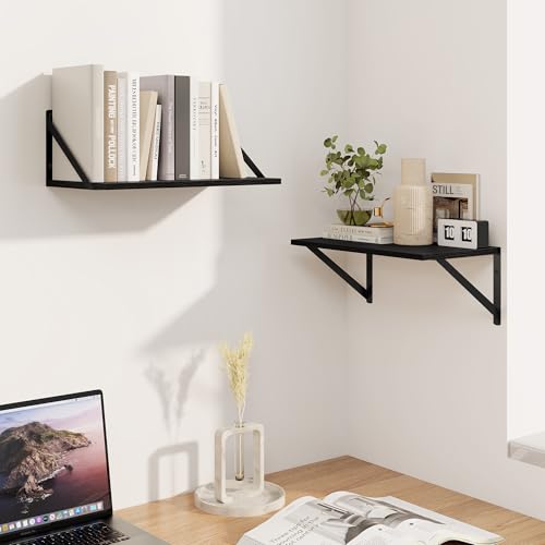 Black Deep Floating Shelves for Wall