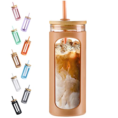 20oz Glass Tumbler with Straw and Lid