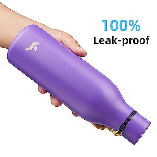 18 oz Insulated Stainless Steel Metal Water Bottle with Strap