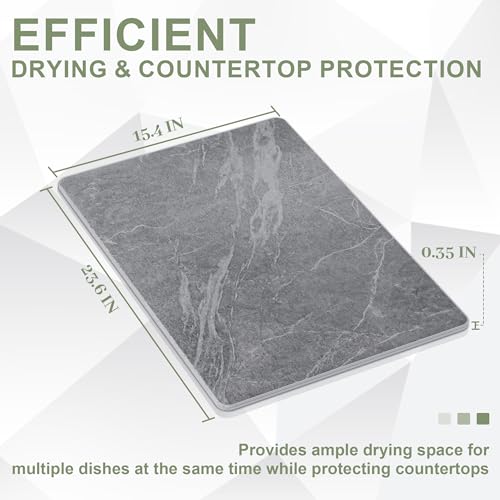 Large Stone Drying Mat for Kitchen Counter