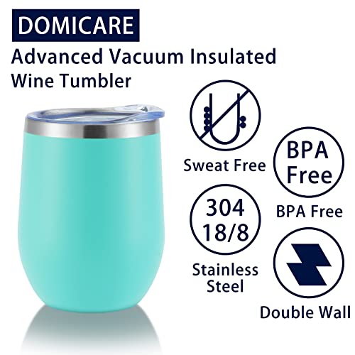 Stainless Steel Wine Tumbler Bulk with Lid (8 Count)