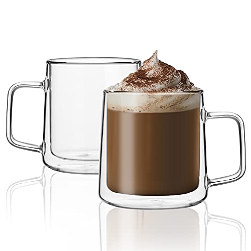 12oz Glass Coffee Mugs (2 Count)