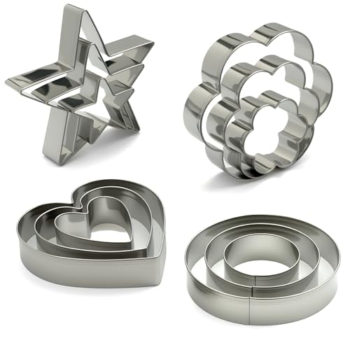 Metal Cookie Cutters Set of 12 (12 Count)