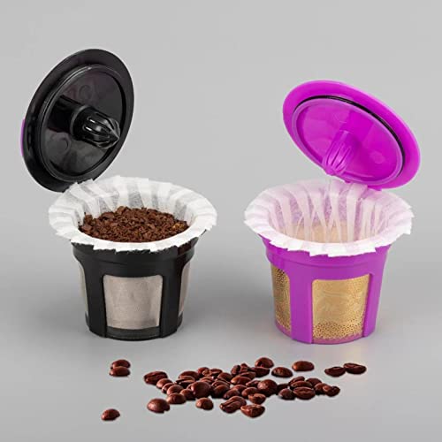 2 Pack Reusable K Cups with 200 Count Coffee Coffee Paper For Keurig1.0 and 2.0 Coffee Makers (202 Count)