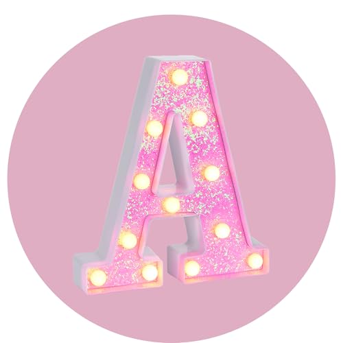 Pink Light up Letters