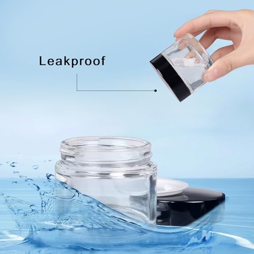 2oz Glass Cosmetic Jars With Lids 3pcs Small Makeup Containers (3 Count)