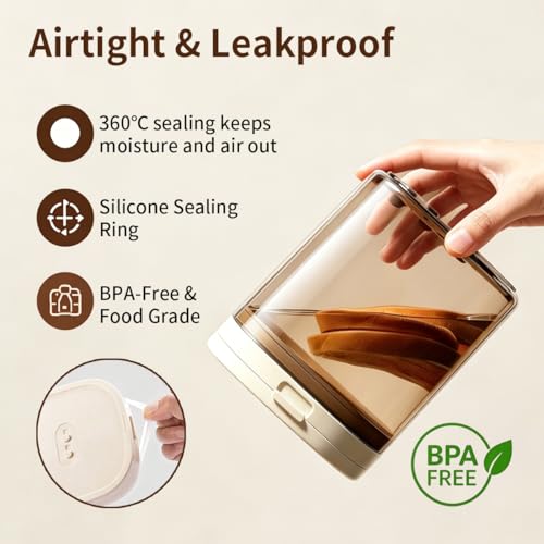 Airtight Food Storage Container with Magnetic Scoop & Built