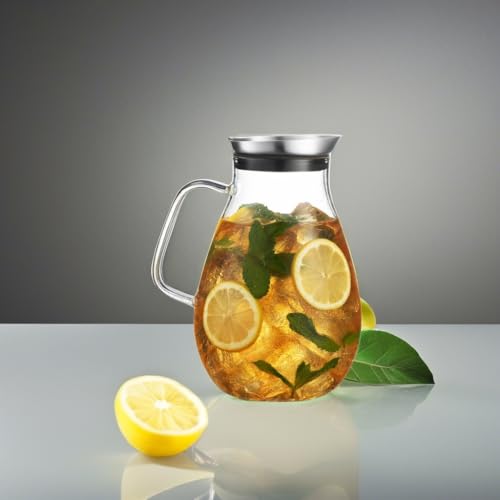 84 OZ Glass Pitcher With Stainless Steel Lid