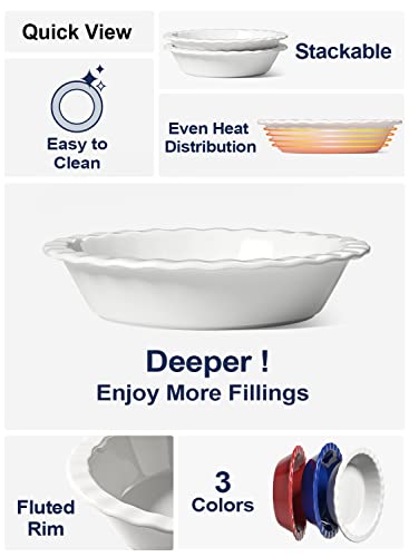 Ceramic Pie Pans Plate for Baking (2 Count)