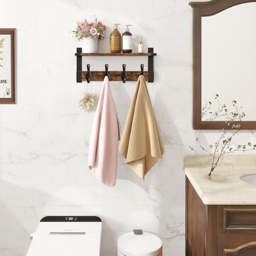 Coat Rack Wall Mount with Shelf