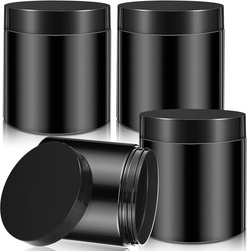 4 Pcs Plastic Jars Wide Mouth with Lids (4 Count)