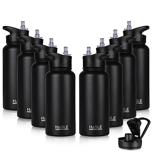 32 oz Insulated Water Bottle Stainless Steel Double Walled Vacuum Sports Water Bottle with 2 Lids