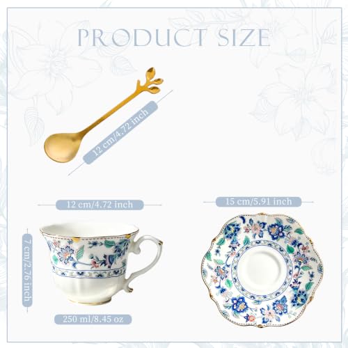 Bone China Tea Cup and Saucer Set (6 Count)