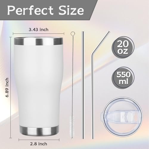 20oz Insulated Tumbler with Lid Straw Travel Coffee Mug Cup
