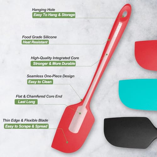 3 Pack Large Silicone Spatula for Kitchen (3 Count)