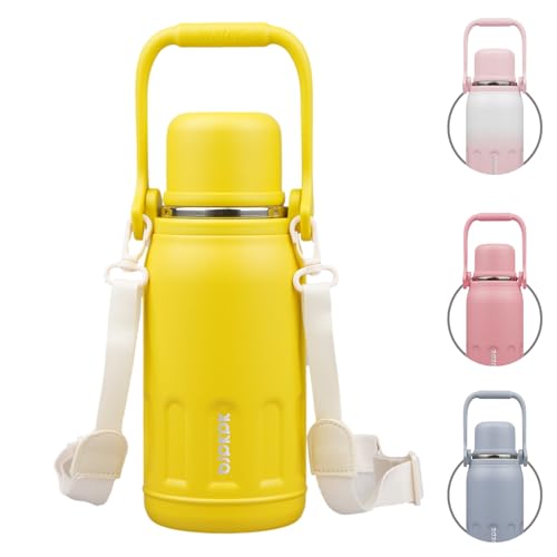 Stainless Steel Insulated Bottle with Handle & Strap
