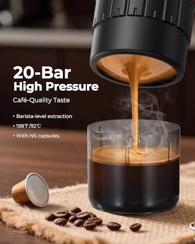 Portable Espresso Maker 20 Bar Self‑Heating & Auto