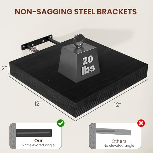 Square Floating Shelves 12x12” Set of 2 (2 Count)