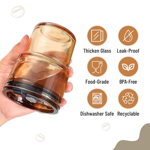 13 oz Glass Tumbler with Glass Straw and Lid (2 Count)