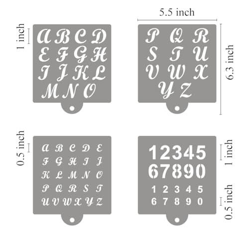 Alphabet Letter Stencils for Cookies Baking (16 Count)