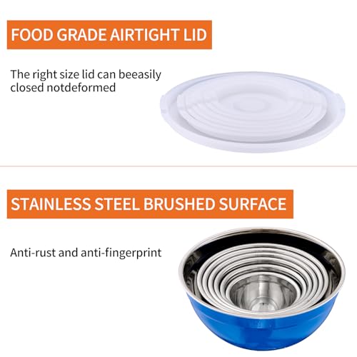 Blue Mixing Bowls With Airtight Lids