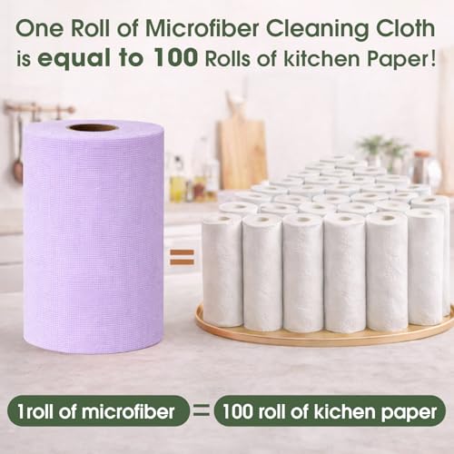 Microfiber Cleaning Cloth Roll (100 Count)