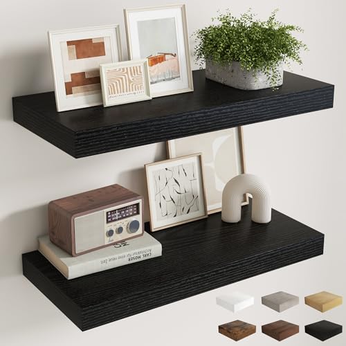 30 Inch Black Floating Shelves for Wall (2 Count)