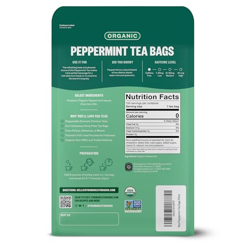 Organic Peppermint Tea (100 Count)