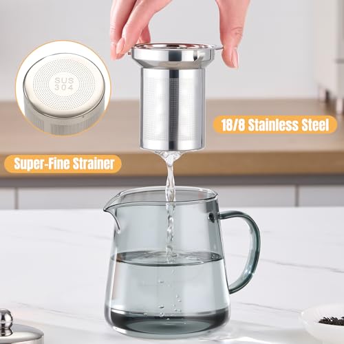 Clear Teapot Glass Kettle with Infuser