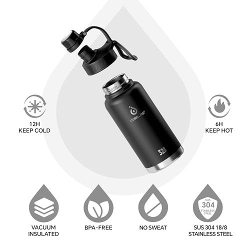 32oz Stainless Steel Insulated Bottle with 2 Leak