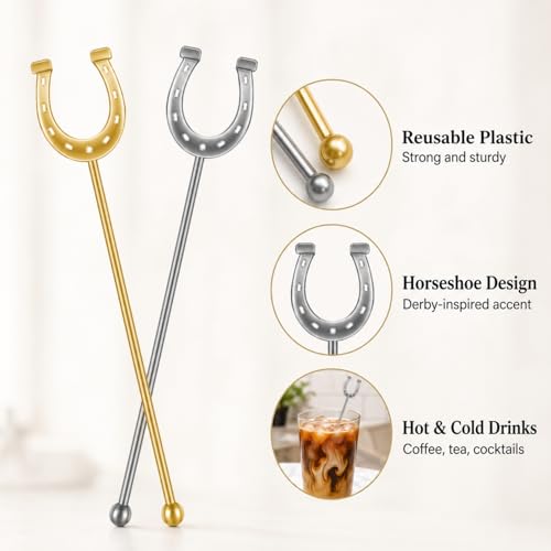 Horseshoe Drink Stirrers 6 Inch Plastic
