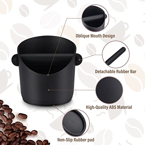 Espresso Knock Box Coffee Grounds Container with Removable Knock Bar