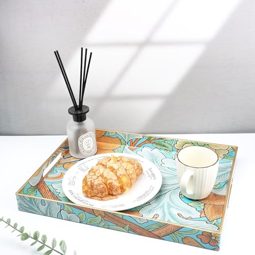 Plastic Serving Tray with Handles for Coffee Table